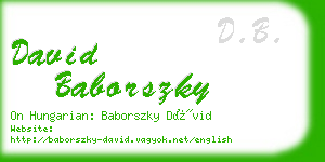 david baborszky business card